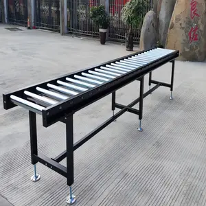 LIANGZO Heavy Duty Roller Conveyor Packing Line Working Table Production Line Bed Table