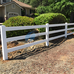 Valla de Rancho de Carreras de Caballos de PVC blanco flexible sólido, Tres rieles, cercado de PVC para carreras, puertas de enrejado, servicio de modelado 3D disponible - Product Image 4