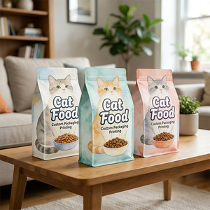 Op maat gemaakte katten- en hondenvoer verpakkingen met platte bodem, op maat gemaakte retort pouches met ritssluiting en waterdichte coating - Product Image 5