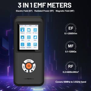 Détecteur de rayonnement électromagnétique EMF, mise à niveau 3 en 1, rechargeable, pour les inspections EMF RF MF et la chasse aux fantômes - Product Image 5