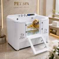 Baignoire de Luxe 5 Étoiles pour Animaux de Compagnie avec Micro-Nano Bulles et Sortie Facilitée
