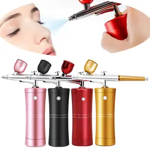 Kit de aerógrafo automático, compresor de aerógrafo inalámbrico portátil de 30PSI para maquillaje, uñas, decoración de pasteles, plantilla para tatuaje