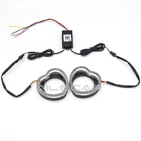 Anneau LED Halo en forme de cœur en cristal acrylique à changement de couleur RVB avec contrôle par application mobile pour la modification des phares de voiture