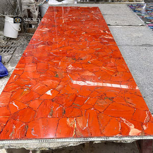 <span class=keywords><strong>Venta</strong></span> al por mayor de baldosas de mármol rojo pulido natural rubí jaspe cuarzo piedra - Product Image 6