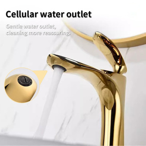<span class=keywords><strong>Rubinetto</strong></span> lavabo in oro a foro singolo miscelatore di acqua calda e fredda per bagno lavello <span class=keywords><strong>bianco</strong></span> in ottone - Product Image 5