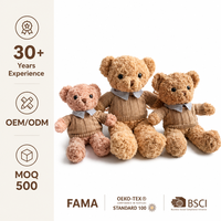 Peluche Ours Doux avec Pull Tricoté et Nœud – Conception OEM ODM, Marque Privée, Cadeau, Vente au Détail, Vente en Gros, Usine