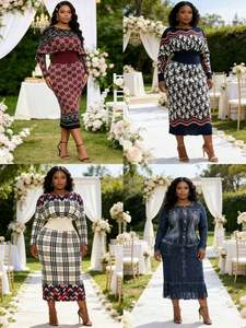 <span class=keywords><strong>Conjunto</strong></span> de <span class=keywords><strong>Dos</strong></span> <span class=keywords><strong>Piezas</strong></span> para <span class=keywords><strong>Mujer</strong></span>, Talla Grande, Estilo Africano, para Invitadas de Boda, Tejido de Punto, Estampado Variado, Top y Pantalón de Cintura Alta, Elegante e Informal - Product Image 5