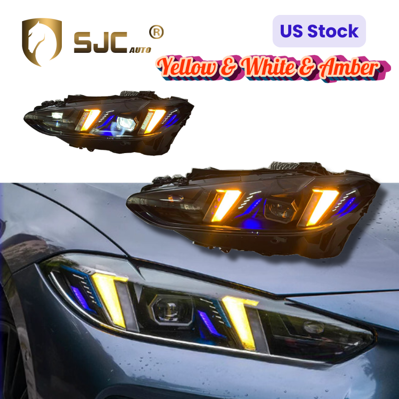 Sjc V3 Smoked Laser-Style Snake-Eye LED Headlight Assembly For BMW 4 Series G22 LED DRL