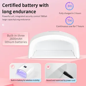 Rechargeable UV LED <b>Lamp</b> for Nails <b>Wireless</b> Gel Polish Nail Dryer Pedicure Manicure Light Cordless LED Nail <b>Lamp</b> For Manicure - Product Image 3