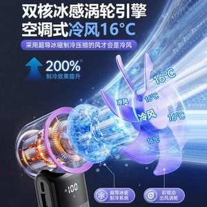 Mini Ventilador de Mano con Pantalla Digital, Ventilador de Refrigeración Semiconductor Portátil para el Cuello, Viento de Alta Potencia, Silencioso, Alimentado por Batería - Product Image 3