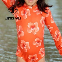 Traje de Baño de una Pieza para Niñas, Estampado Playero, Verano, al por Mayor, OEM, Personalizado, Ecológico, de Poliéster