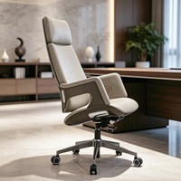 Chaise de bureau exécutive classique de luxe à dossier haut, élégante, pivotante, en cuir, réglable en hauteur, ergonomique, pour réunions, bureau, hôtel
