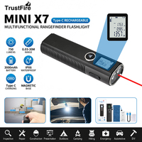 Trustfire MINIX7 750LM Senter EDC Ultra Tipis Datar Kelas 3R Laser Merah Basis Magnetik Paduan Aluminium IP66 Tahan Air Saku