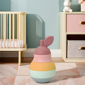 Bpa-free Silicone xếp chồng khối <span class=keywords><strong>Set</strong></span> hot-bán lê hình dạng cổ điển giáo dục đồ chơi cho trẻ mới biết đi đóng gói trong hộp - Product Image 3