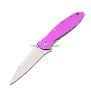 Purple LEEK <b>1660</b> DIY OEM Aluminum Alloy Handle 8Cr13MoV Blade Folding Hunting Knife Outdoor Camping EDC Tool Hiking Survival - Product Image 1