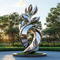Sculpture de jardin en acier inoxydable personnalisée Statue d'art de hall d'hôtel Décor de caractéristique de l'eau Conception OEM