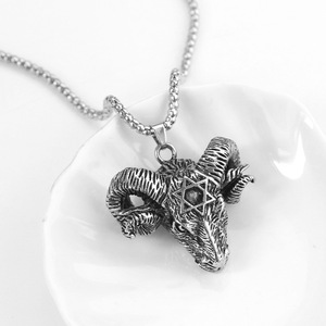 Collier tendance pour hommes et adolescents avec pendentif pentagramme et hexagramme <span class=keywords><strong>satanique</strong></span> - Product Image 1
