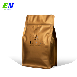Bioplastic packaging box pouch package custom printed design coffee bags