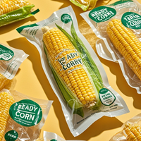 Sac sous vide en PE congelé de qualité alimentaire imprimé avec propre logo personnalisé avec fenêtre transparente pour sac d'emballage en plastique de légumes de maïs