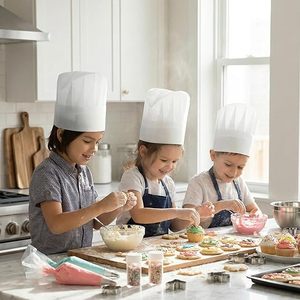 Chapeaux <span class=keywords><strong>de</strong></span> chef jetables en papier pour enfants et adultes - Décorations pour fêtes à thème pizza et cadeaux culinaires - Product Image 6