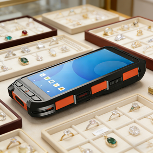 เครื่องอ่าน/เขียน RFID แบบพกพาขนาด 5.5 นิ้ว ทนทาน สำหรับแท็กเครื่องประดับ RFID ระยะไกล 2 เมตร 865-868/902-928 MHz ระบบ Android มีสินค้าในสต็อก - Product Image 1