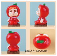 Sculpture en résine miniature 3D de fée bébé pleurante aux fruits cerises, figurine peinte à la main, jouet surprise mignon de dessin animé pour enfant, décoration de table