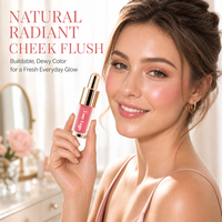 Fard à joues liquide végétalien sans logo, longue tenue, soyeux, hydratant, fini naturel, anti-bavures, haute pigmentation, 18 couleurs