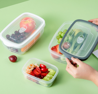 Boîte à lunch réutilisable pour micro-ondes, ensemble de 3 boîtes à lunch rectangulaires, contenants de stockage alimentaire pour les fêtes avec couvercles, injection