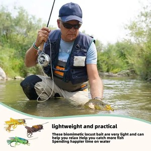 Mouches de grillon de 24 mm/0,59 g, mouches de pêche sèches, appâts insectes, leurres pour carpes, truites, muskies, matériel de montage de mouches, pêche à la mouche - Product Image 6