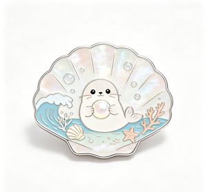 Broche en émail perlé en forme de coquillage, épinglette de dessin animé, décoration animale marine, accessoire cadeau - Product Image 2