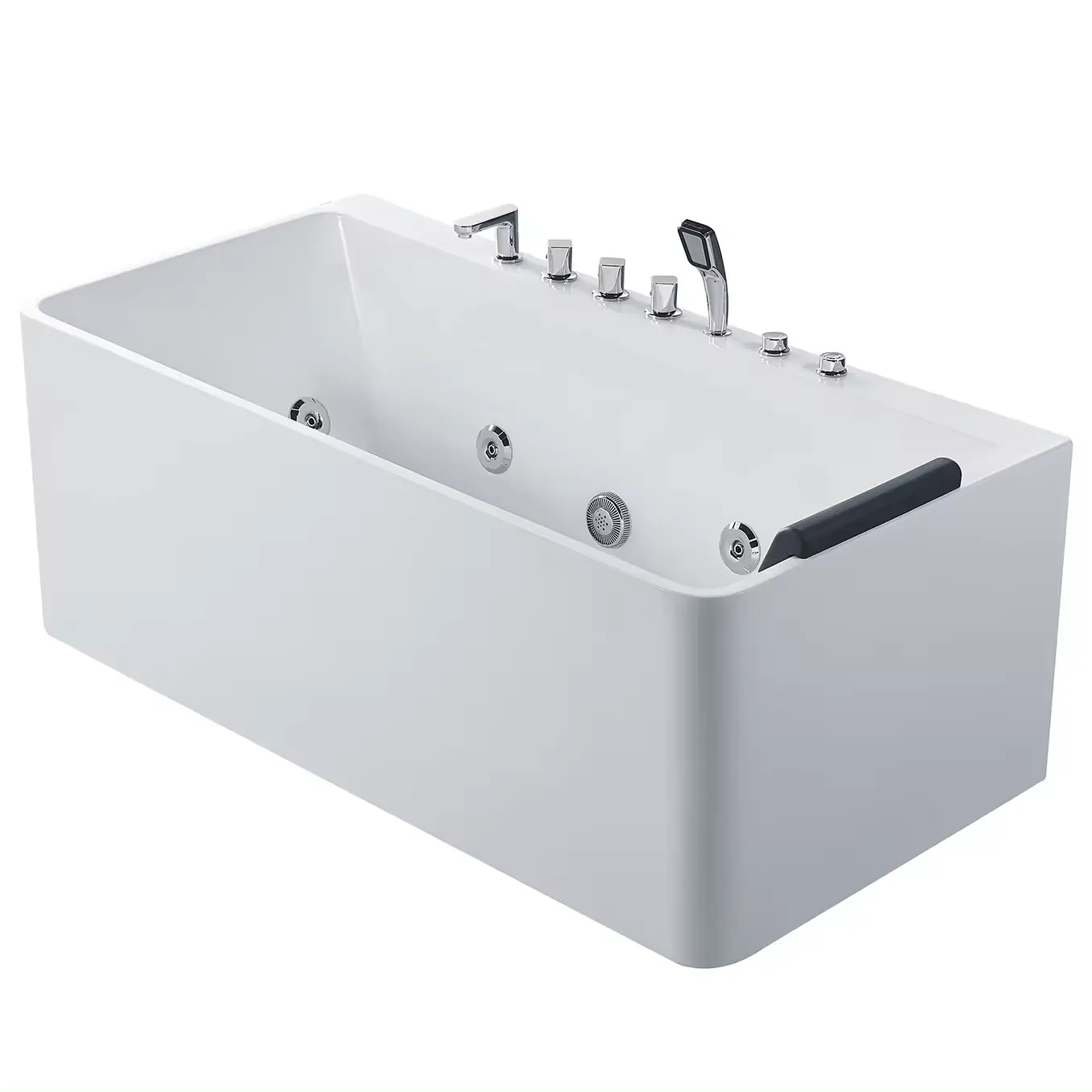 K-8795 Acrylic Whirlpool Tubs with shower faucet massage spa 3 skirts corner with head rest
