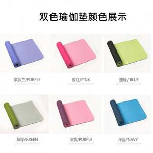 Tapis de yoga écologique en TPE numérique organique bleu, impression personnalisée OEM, 6 mm, antidérapant, double couche, tapis de yoga en TPE - Product Image 2