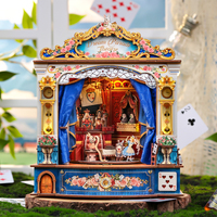 CuteBee DIY Kit de construction de maison miniature en bois, thème Théâtre de rêve mécanique, insert pour étagère avec éclairage LED