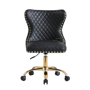 Black Quilted <b>Salon</b> Chair Adjustable Rolling <b>Stool</b> Metal Base Pedicure Technician Seat for Spa Nail Studio - Product Image 2