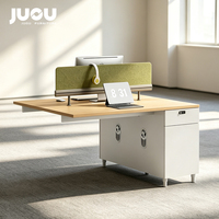Postes de travail modulaires modernes pour 2, 4 ou 6 personnes, en bois, avec cloisons et tables d'extension pour bureaux informatiques