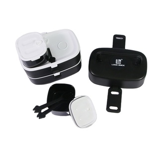 Boîte à bento portable étanche avec 4 compartiments, conteneur à déjeuner empilable en plastique/PP, boîte à déjeuner pour adultes, enfants, enfants - Product Image 1