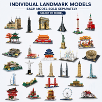 Bloques de Construcción de Arquitectura Emblemática Personalizados, Modelo 3D de Ciudad para Armar, Juguete de Construcción STEM, OEM, ODM, Marca Privada, Producto Individual