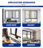 Ventanas Corredizas de Aluminio con Aislamiento Térmico, Recubrimiento en Polvo, Vidrio Templado, Insonorizadas, para Dormitorio y Sala de Estar