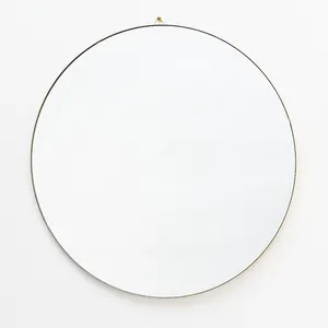 A buon mercato Moderno di lusso ultra-sottile bordo oro specchio cosmetico Personalizzare più formati rotondi specchi a parete