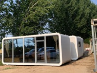 Maison intelligente de luxe de 20 pieds, capsule spatiale, bureau, magasin commercial, maison en acier Apple