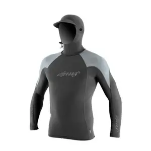 Customized lycra surfing rashguard with hat men SPF 50 hoodie tee shirt rashie top hooded swimsuit No.W266
