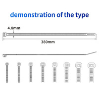 Attaches-câbles en nylon robustes de grande taille (4,8*380 mm) certifiées CE, vente en gros d'usine, pour la fixation de câbles en extérieur et en ingénierie