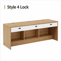Bureau de travail moderne minimaliste avec table longue et tiroirs de rangement intégrés, table de formation