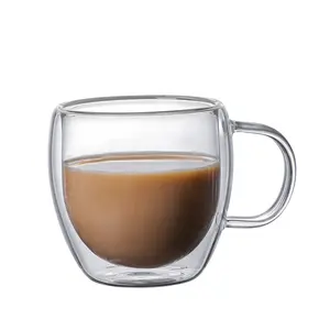 Kreative 250ml 350ml klare Gläser Kaffeetasse Transparentes Geschenk Doppelwandige Glas becher