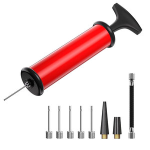 Pompe à air manuelle portable légère Shouhuzhe K235 0,3 kg pour ballon de 6 pouces, aiguille métallique, embout trachéal bleu-rouge, football - Product Image 4