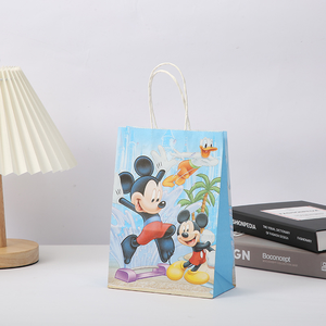 Sacs cadeaux d'anniversaire en papier avec poignée torsadée, motif dessin animé <span class=keywords><strong>Mickey</strong></span> <span class=keywords><strong>et</strong></span> <span class=keywords><strong>Minnie</strong></span> Mouse, vente en gros - Product Image 4