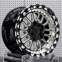 Jantes 5x114.3 bicolores à rayons multiples pour course de dragster, 15-18 pouces, avec beadlock, pour BMW M2 M3 MG Ford F150 Jeep Wrangler Lexus GX