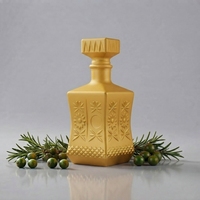 Bouteille de luxe 750 ml en verre super flint, couleur personnalisée, avec boîte d'emballage, vide, pour spiritueux, liqueur, whisky, brandy, vente en gros, usine OEM