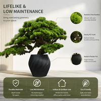 Bonsaï artificiel de pin haut et moderne en pot, plante de pin artificielle ultra réaliste pour la décoration intérieure de salon de luxe