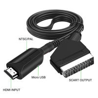 Kabelgebundener Adapter für Sky Box STB HDMI zu SCART Video-Audio-Upscale-Konverter für HD-TV DVD 1080P/NTSC/PAL